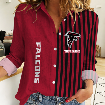 ELITE EDITION - NEW CUSTOMIZED NFL18 ATF ATLANTA FALCONS WOMEN CASUAL SHIRT