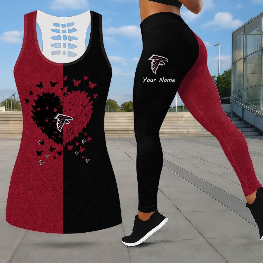 LIMITED EDITION - NEW CUSTOMIZED NFL18 ATF ATLANTA FALCONS LEGGINGS & HOLLOW TANK TOP SET