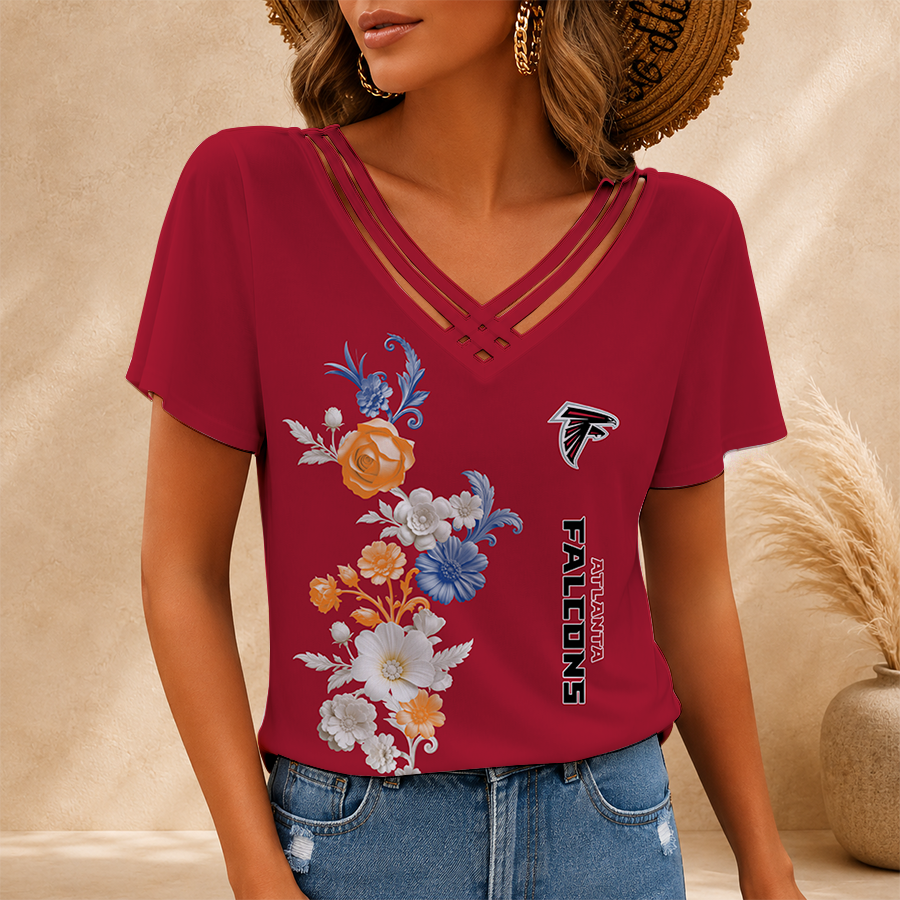LIMITED EDITION - NEW CUSTOMIZED NFL18 ATF ATLANTA FALCONS V-NECK SHIRT