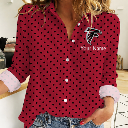 LIMITED EDITION - NEW CUSTOMIZED NFL18 ATF ATLANTA FALCONS WOMEN CASUAL SHIRT