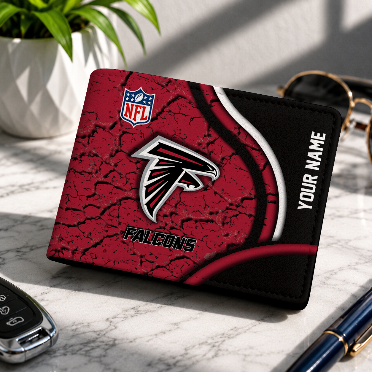 MEGA SALE - NEW CUSTOMIZED NFL18 ATF ATLANTA FALCONS LEATHER WALLET