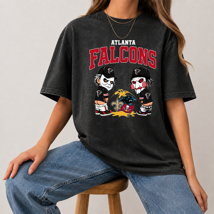 [SPECIAL OFFER] NEW CUSTOMIZED NFL18 ATF ATLANTA FALCONS FUNNY MULTICOLOR WASHED TEE