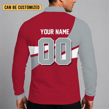 [SPECIAL OFFER] NEW CUSTOMIZED NFL18 ATF ATLANTA FALCONS LONG SLEEVE POLO SHIRT