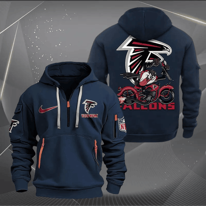 [SPECIAL OFFER] NEW CUSTOMIZED NFL18 ATF ATLANTA FALCONS MUTICOLOR QUARTER ZIP HOODIE