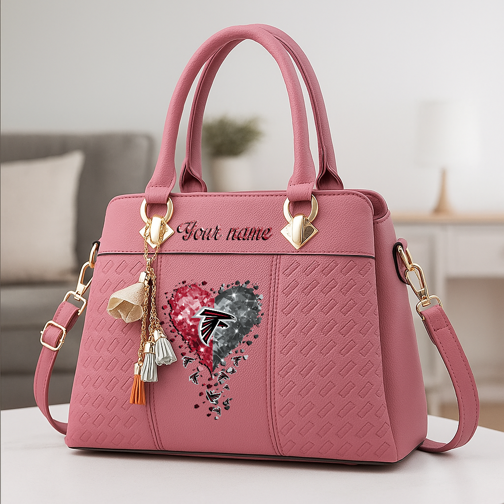 LIMITED EDITION - NEW CUSTOMIZED NFL18 ATF ATLANTA FALCONS ZIP HANDBAG MULTICOLOR