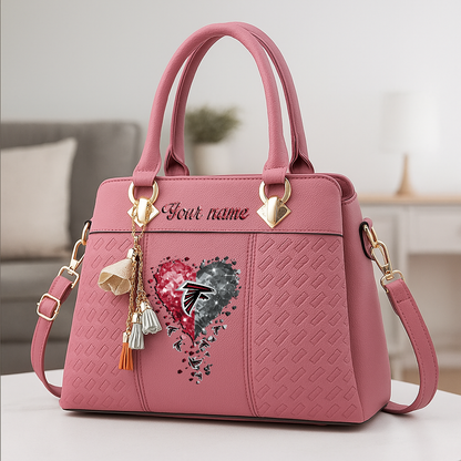 LIMITED EDITION - NEW CUSTOMIZED NFL18 ATF ATLANTA FALCONS ZIP HANDBAG MULTICOLOR