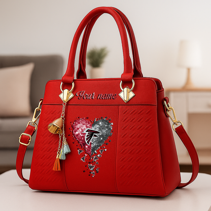 LIMITED EDITION - NEW CUSTOMIZED NFL18 ATF ATLANTA FALCONS ZIP HANDBAG MULTICOLOR