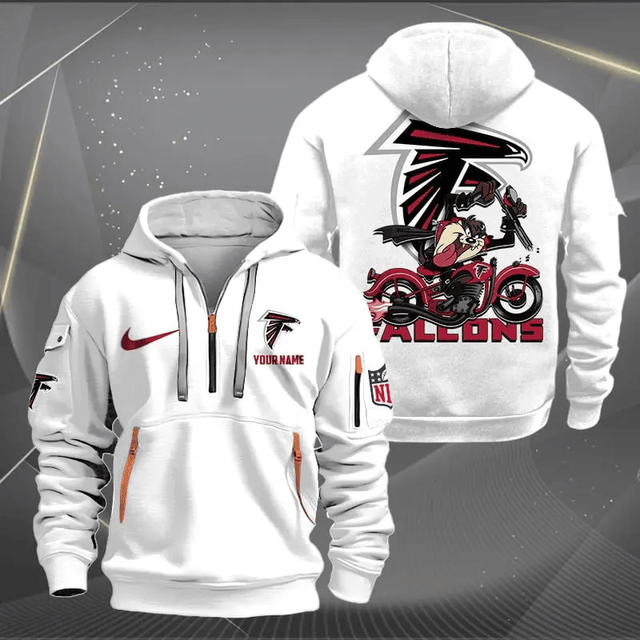 [SPECIAL OFFER] NEW CUSTOMIZED NFL18 ATF ATLANTA FALCONS MUTICOLOR QUARTER ZIP HOODIE