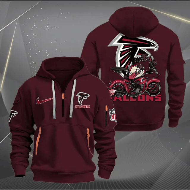 [SPECIAL OFFER] NEW CUSTOMIZED NFL18 ATF ATLANTA FALCONS MUTICOLOR QUARTER ZIP HOODIE