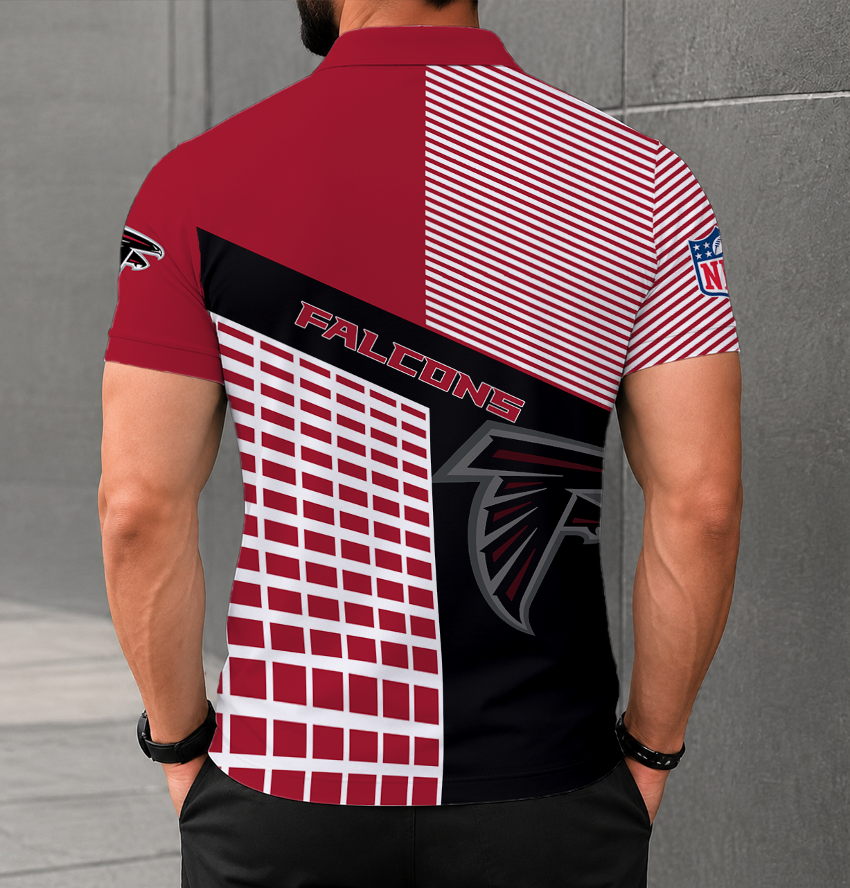 LIMITED EDITION - NEW CUSTOMIZED NFL18 ATF ATLANTA FALCONS POLO SHIRT