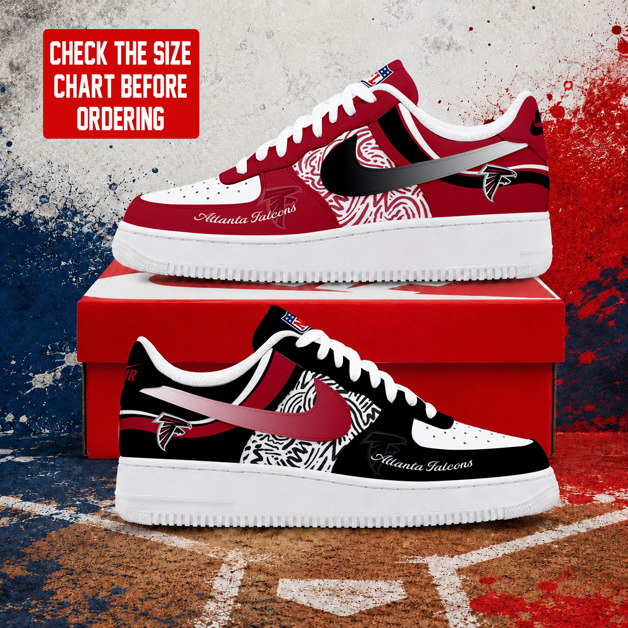 LIMITED EDITION - NEW CUSTOMIZED NFL18 ATF ATLANTA FALCONS AF1 SHOES