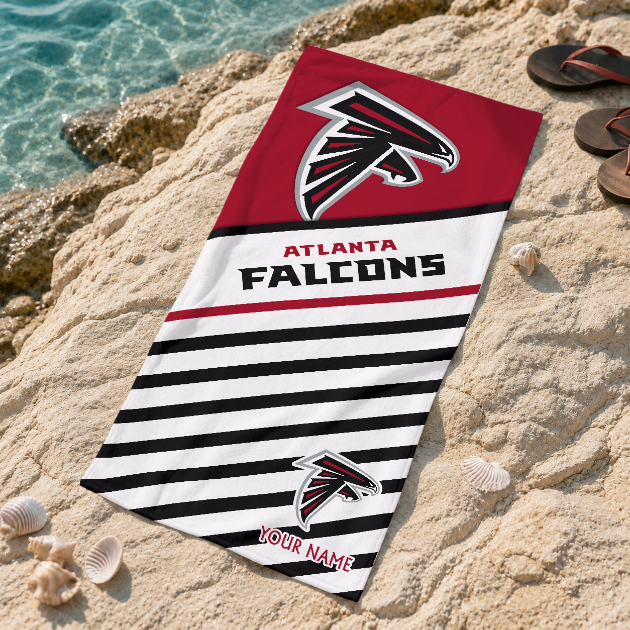 EXCLUSIVE EDITION - NEW CUSTOMIZED NFL18 ATF ATLANTA FALCONS BEACH TOWEL