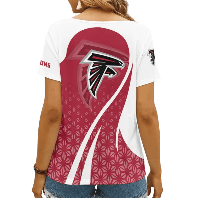 LIMITED EDITION - NEW CUSTOMIZED NFL18 ATF ATLANTA FALCONS V-NECK FEMALE SHIRT