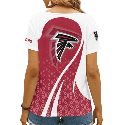 LIMITED EDITION - NEW CUSTOMIZED NFL18 ATF ATLANTA FALCONS V-NECK FEMALE SHIRT
