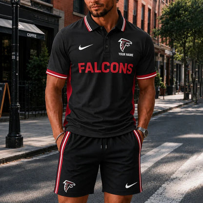 [SPECIAL OFFER] NEW CUSTOMIZED NFL18 ATF ATLANTA FALCONS POLO SHIRT & SHORT PANTS