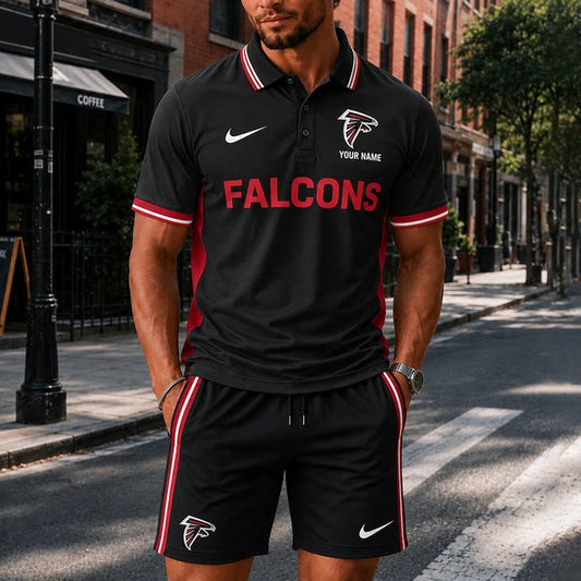 [SPECIAL OFFER] NEW CUSTOMIZED NFL18 ATF ATLANTA FALCONS POLO SHIRT & SHORT PANTS