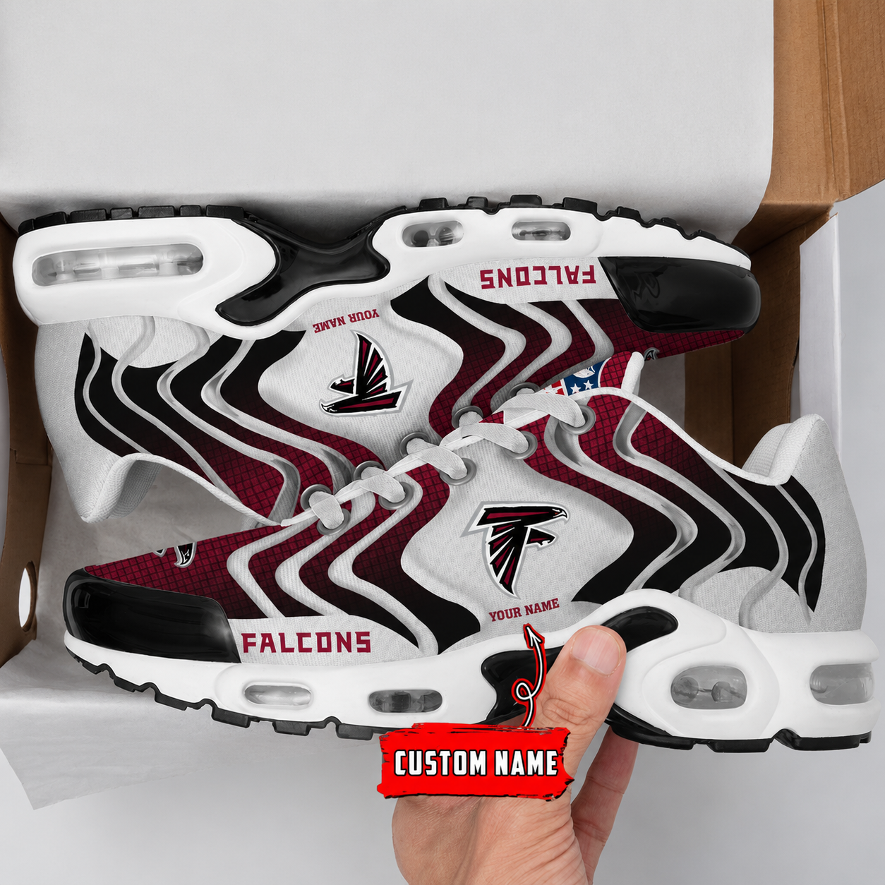 LIMITED EDITION - NEW CUSTOMIZED NFL18 ATF ATLANTA FALCONS AIR MAX PLUS SNEAKERS