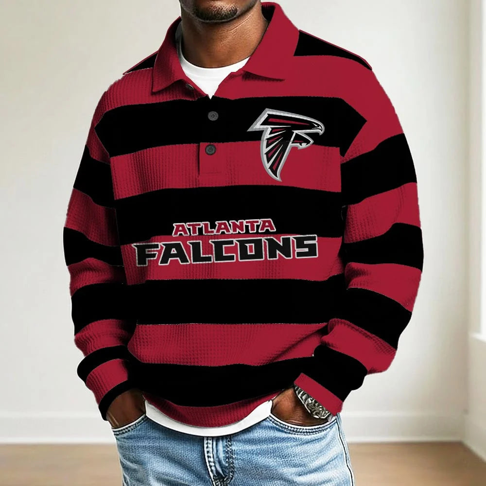 LIMITED EDITION - NEW CUSTOMIZED NFL18 AT FALCONS MEN LONG SLEEVE POLO SHIRT
