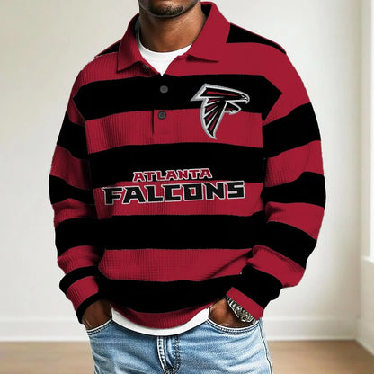 LIMITED EDITION - NEW CUSTOMIZED NFL18 AT FALCONS MEN LONG SLEEVE POLO SHIRT