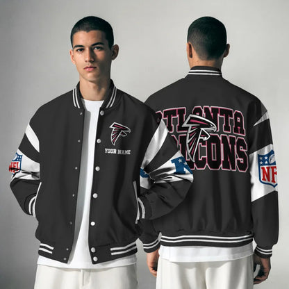 [HOT DEAL] NEW CUSTOMIZED NFL18 ATF ATLANTA FALCONS SATIN VARSITY & BASEBALL JACKET