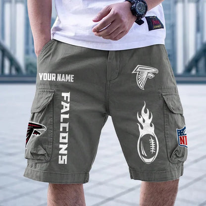 [SPECIAL OFFER] NEW CUSTOMIZED NFL18 ATF ATLANTA FALCONS CARGO SHORTS