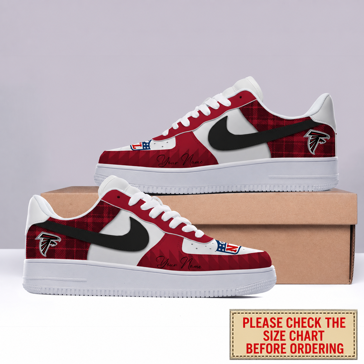 LIMITED EDITION - NEW CUSTOMIZED NFL18 ATF ATLANTA FALCONS AF1 SHOES