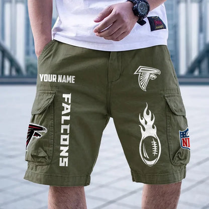 [SPECIAL OFFER] NEW CUSTOMIZED NFL18 ATF ATLANTA FALCONS CARGO SHORTS