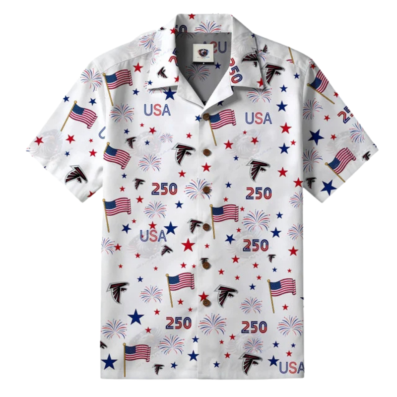 LIMITED EDITION - NEW CUSTOMIZED NFL18 ATF ATLANTA FALCONS PATRIOTIC 250 USA HAWAIIAN SHIRT