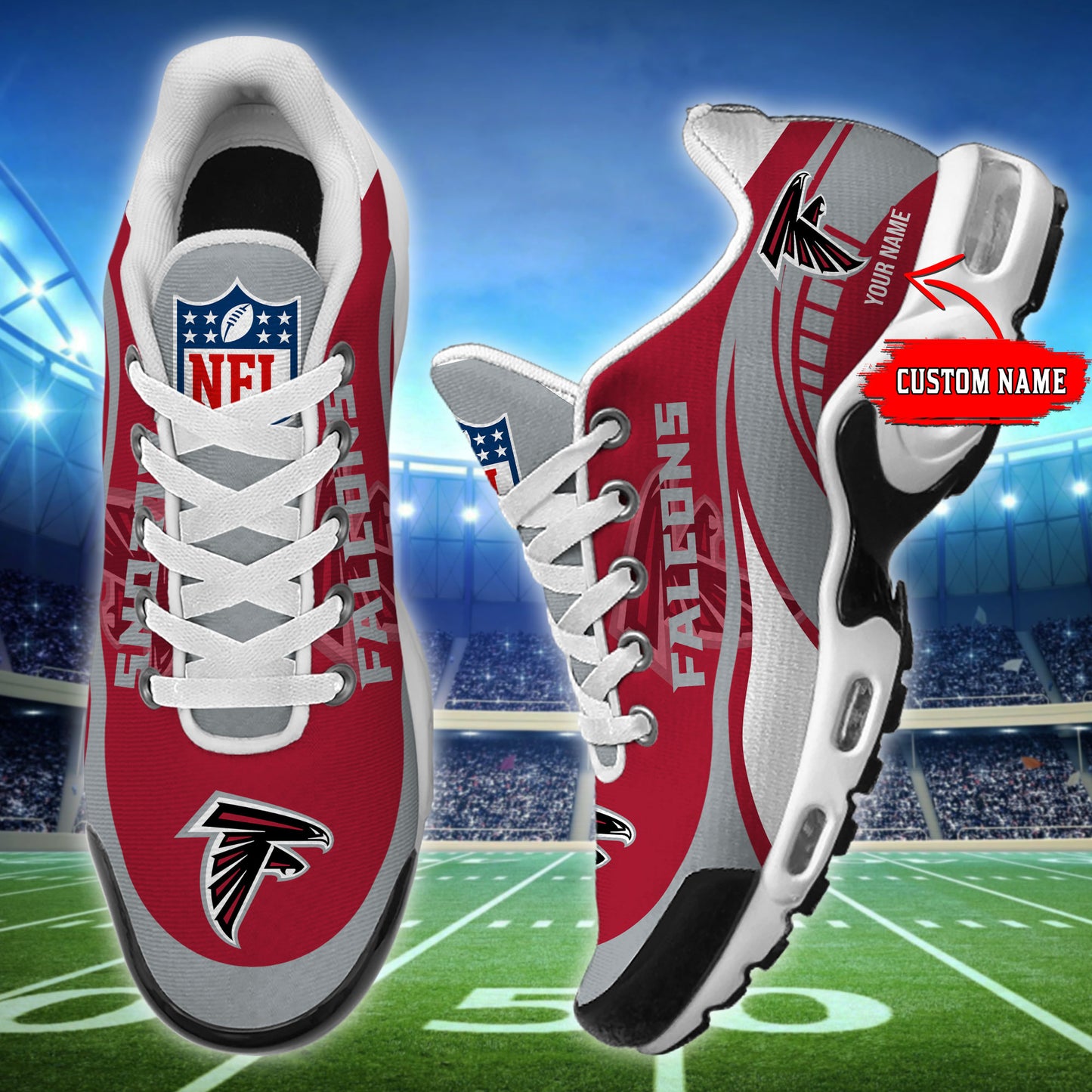 LIMITED EDITION - NEW CUSTOMIZED NFL18 ATF ATLANTA FALCONS AIR MAX PLUS SNEAKERS