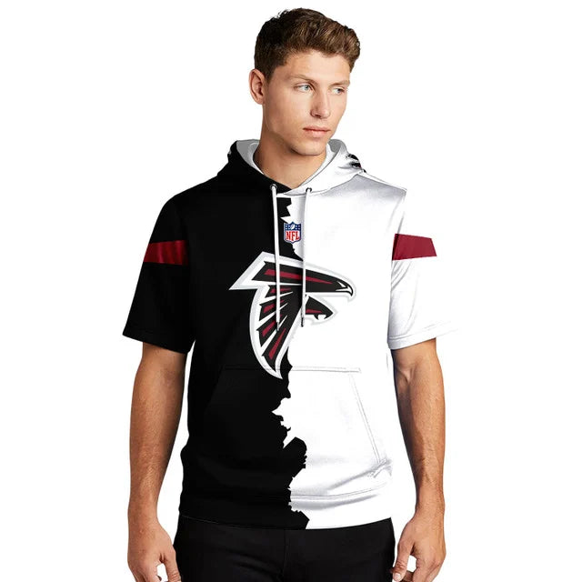 LIMITED EDITION - NEW CUSTOMIZED NFL18 ATF ATLANTA FALCONS SHORT SLEEVE HOODIE T-SHIRT