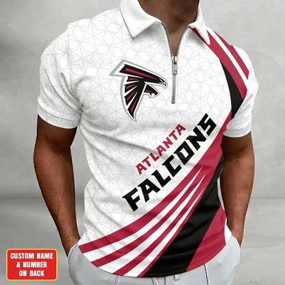 [SPECIAL OFFER] NEW CUSTOMIZED NFL18 ATF ATLANTA FALCONS ZIP POLO SHIRT