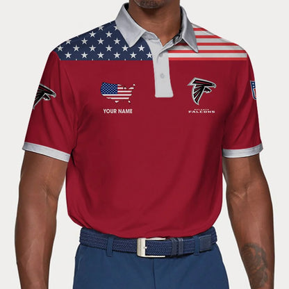 LIMITED EDITION - NEW CUSTOMIZED NFL18 ATF ATLANTA FALCONS POLO SHIRT