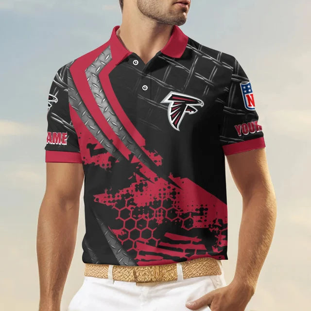 LIMITED EDITION - NEW CUSTOMIZED NFL18 ATF ATLANTA FALCONS POLO SHIRT