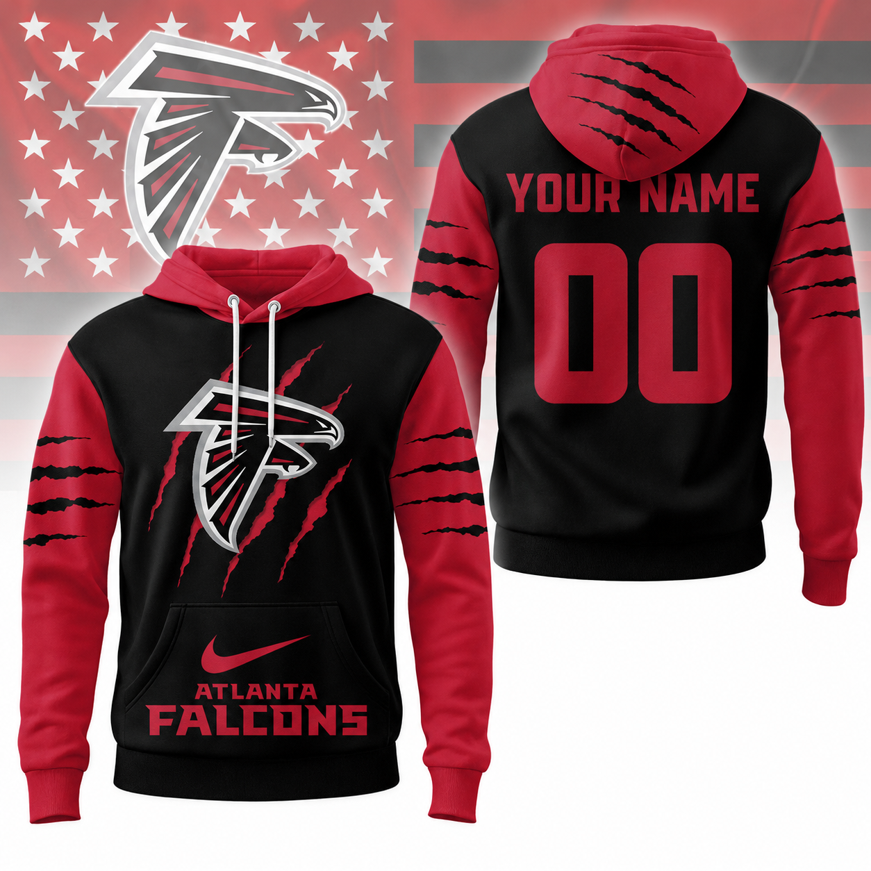 LIMITED EDITION - NEW CUSTOMIZED NFL18 ATF ATLANTA FALCONS T-SHIRT, POLO SHIRT, ZIP POLO SHIRT, SWEATSHIRT, HOODIE & ZIP HOODIE