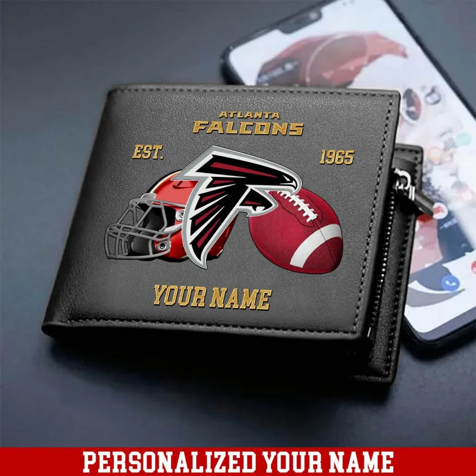 LIMITED EDITION - NEW CUSTOMIZED NFL18 ATF ATLANTA FALCONS LEATHER WALLET