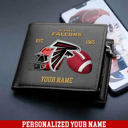 LIMITED EDITION - NEW CUSTOMIZED NFL18 ATF ATLANTA FALCONS LEATHER WALLET