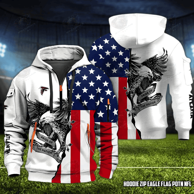 [SPECIAL OFFER] NEW CUSTOMIZED NFL18 ATF ATLANTA FALCONS QUARTER ZIP HOODIE