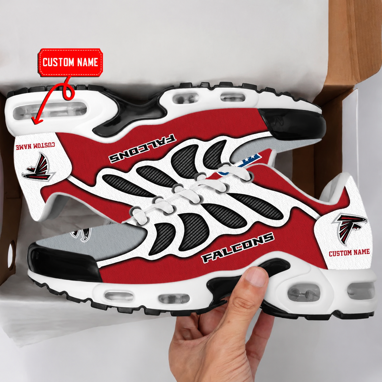 LIMITED EDITION - NEW CUSTOMIZED NFL18 ATF ATLANTA FALCONS AIR MAX PLUS SNEAKERS