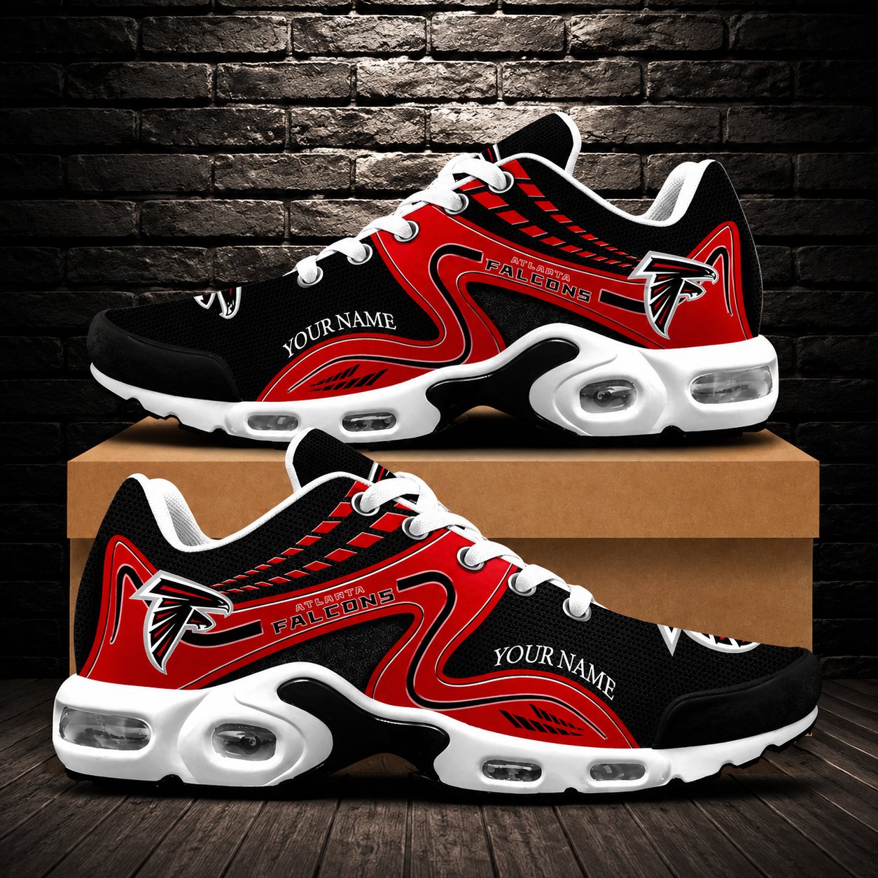 LIMITED EDITION - NEW CUSTOMIZED NFL18 ATF ATLANTA FALCONS AIR MAX PLUS SNEAKERS