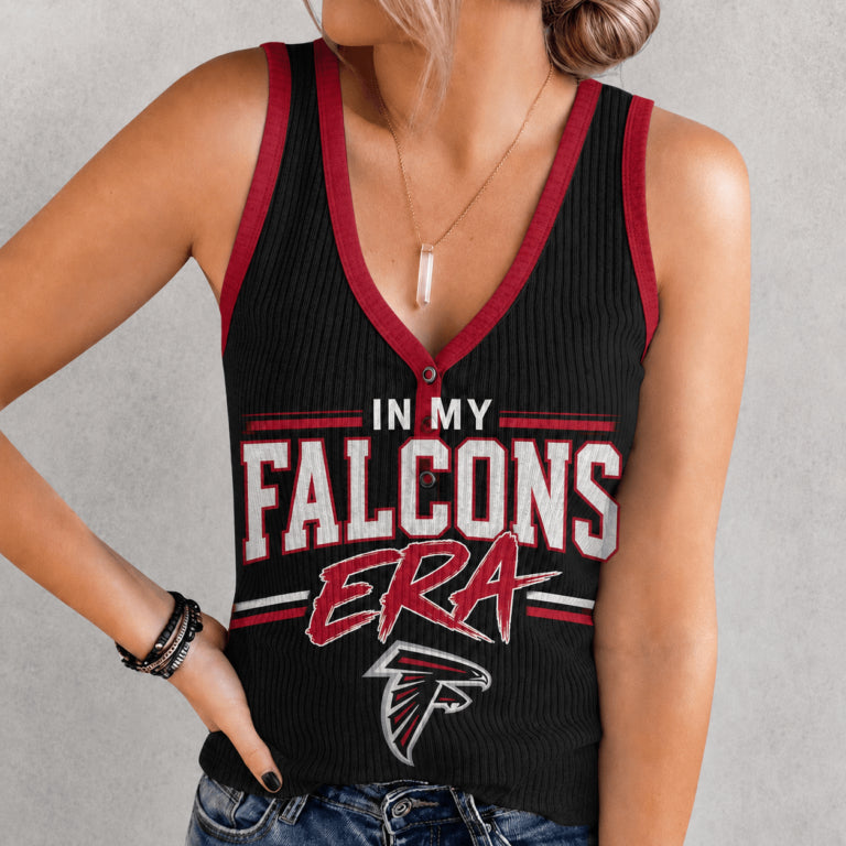 [SPECIAL OFFER] NEW CUSTOMIZED NFL18 ATF ATLANTA FALCONS WOMEN'S V-NECK TANK TOP