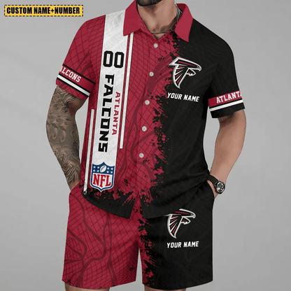 LIMITED RUN - NEW CUSTOMIZED NFL18 ATF ATLANTA FALCONS UNISEX HAWAIIAN SHIRT & SHORTS SET