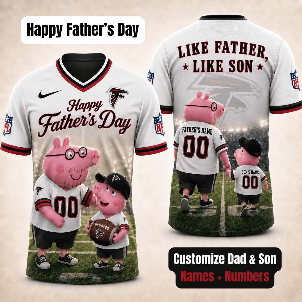 [FATHER'S DAY] NEW CUSTOMIZED NFL18 ATF ATLANTA FALCONS FOOTBALL JERSEY