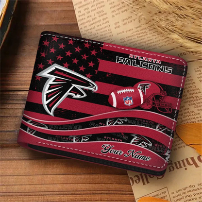 [SPECIAL OFFER] NEW CUSTOMIZED NFL18 ATF ATLANTA FALCONS LEATHER WALLET