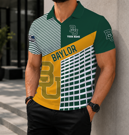 VIRAL EDITION - NEW CUSTOMIZED NCAA MAM18 BAB BAYLOR BEARS POLO SHIRT