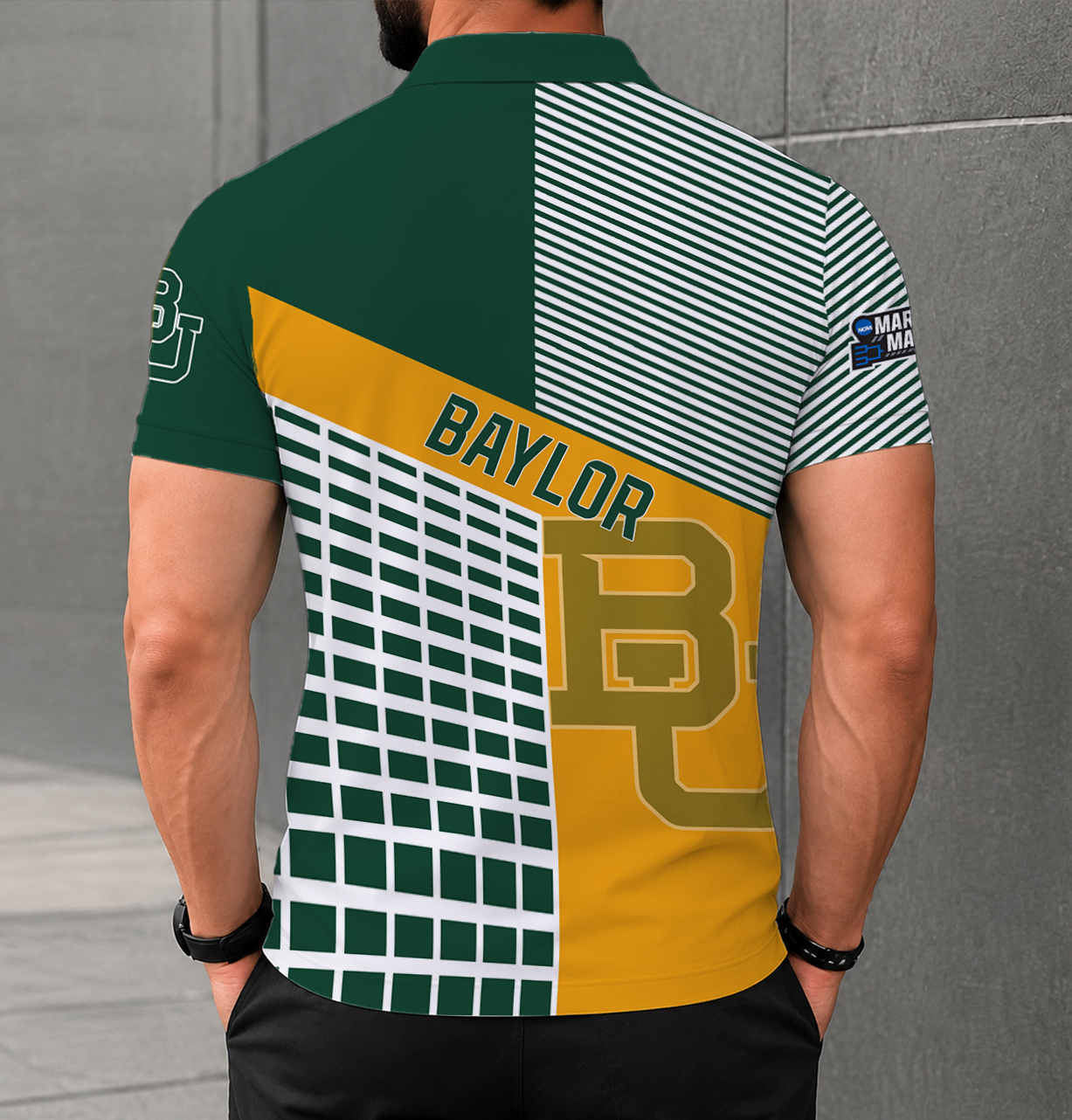 VIRAL EDITION - NEW CUSTOMIZED NCAA MAM18 BAB BAYLOR BEARS POLO SHIRT
