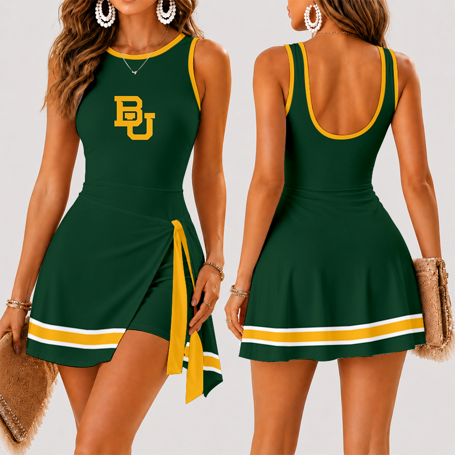 [FAN FAVORITE] NEW CUSTOMIZED NCAA MAM18 BAB BAYLOR BEARS WOMEN'S SUMMER SKORT DRESS