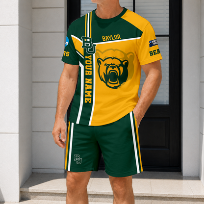ELITE EDITION - NEW CUSTOMIZED NCAA MAM18 BAB BA BEARS T-SHIRT & SHORT PANTS SET