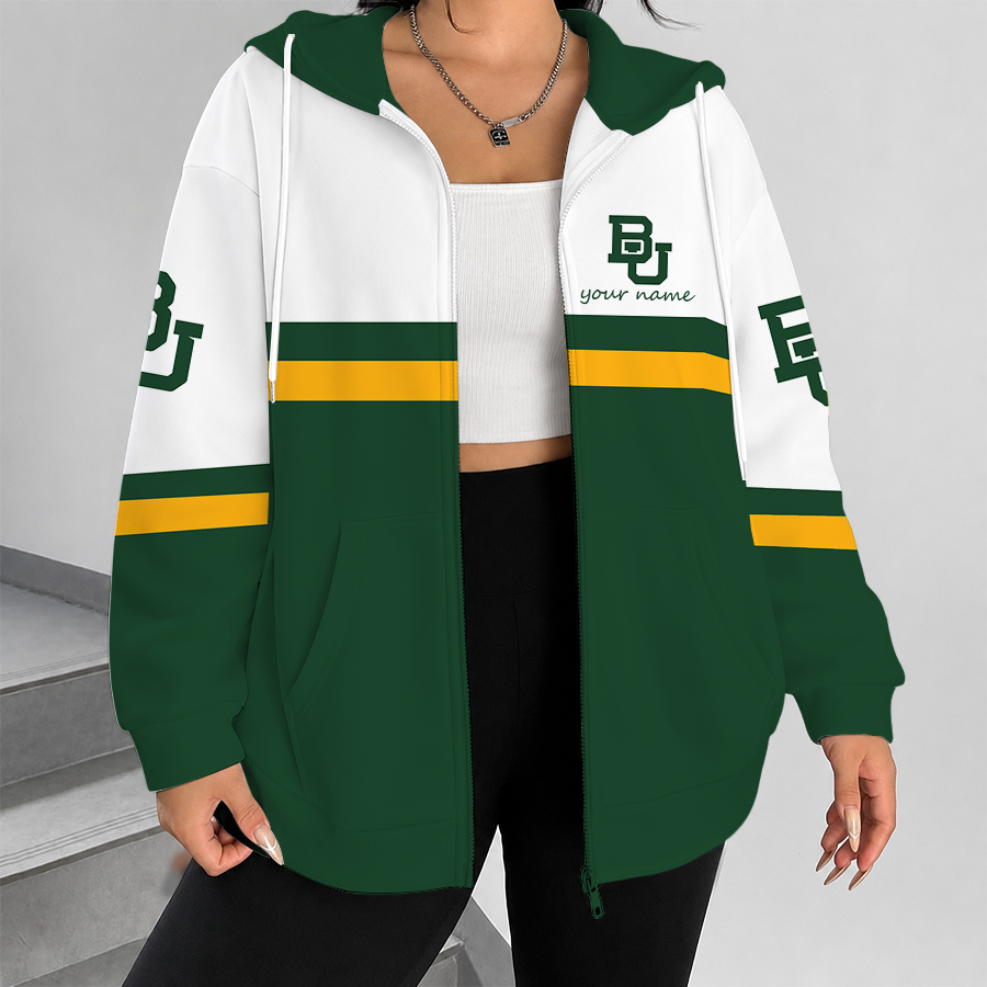 [FAN FAVORITE] NEW CUSTOMIZED NCAA MAM18 BAB BAYLOR BEARS STRAPPY ZIP HOODIE