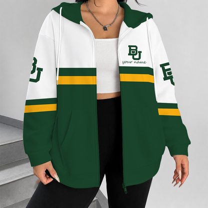 [FAN FAVORITE] NEW CUSTOMIZED NCAA MAM18 BAB BAYLOR BEARS STRAPPY ZIP HOODIE