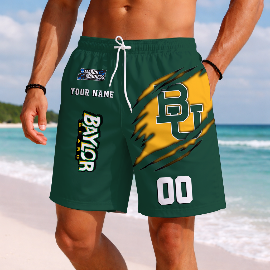 LIMITED EDITION - NEW CUSTOMIZED NCAA MAM18 BAB BAYLOR BEARS SHORT PANTS